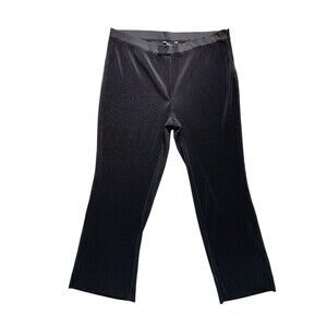 Ulla Popken Pleated Wide Leg Pants Size 22W Black Minimalist Dressy Editorial